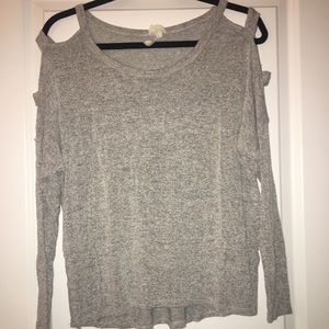 Grey Cutout Long Sleeve Athlesuire Top